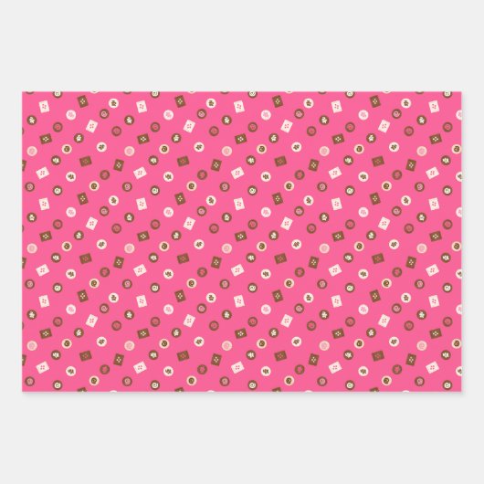 Moderne Chocolade Bonbons - Wrapping Paper Trio (Voorkant)