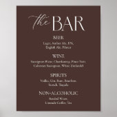 Moderne Chocolade Bruine Trouw Bar Poster (Voorkant)