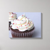 Moderne chocolade cupcakes met spruitjes canvas afdruk (Voorkant)