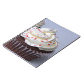 Moderne chocolade cupcakes, sprinkhaan, bevroren notitieboek (Linkerzijde)