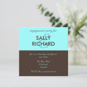 Moderne Chocolade & Mint Engagement Party Kaart (Staand voorkant)