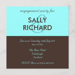 Moderne Chocolade & Mint Engagement Party Kaart
