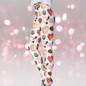 Moderne Chocolade Snoep Hart Print Leggings