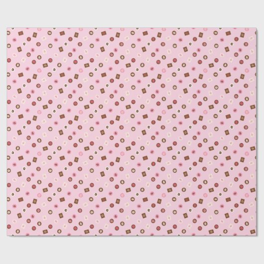 Moderne Chocoladebonbons - Inpakpapier - Roze (Vlak)