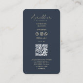 Moderne choreograaf dansen danser donkerblauw goud visitekaartje (Achterkant)