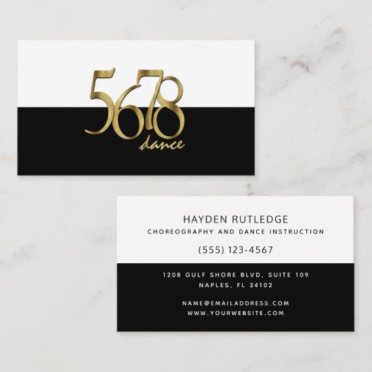 Moderne choreograaf dansinstructeur Danser Visitekaartje (Voorkant / Achterkant)
