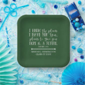 Moderne Christelijke Bijbel Verse Groene Afstudere Papieren Bordje (Feest)