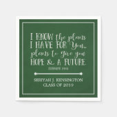 Moderne Christelijke Bijbel Verse Groene Afstudere Servet (Voorkant)