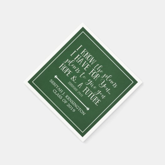 Moderne Christelijke Bijbel Verse Groene Afstudere Servet (Hoek)