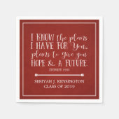 Moderne Christelijke Bijbel Verse Red Afstuderen Servet (Voorkant)