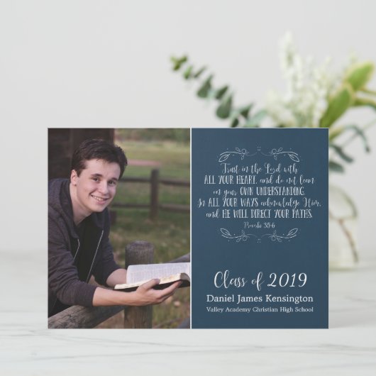 Moderne Christelijke Bijbelversie Afstuderen Foto Kaart (Staand voorkant)