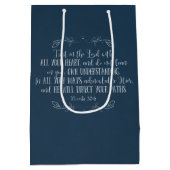 Moderne Christelijke Bijbelverzen Typografie Medium Cadeauzakje (Achterkant)