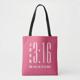 Moderne Christelijke Canvas tas John 3:16
