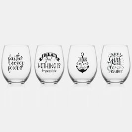 Moderne Christelijke geloofsnoteringen Wijnglas Zonder Voet