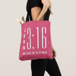 Moderne christelijke John 3:16 boodschappentas Tote Bag