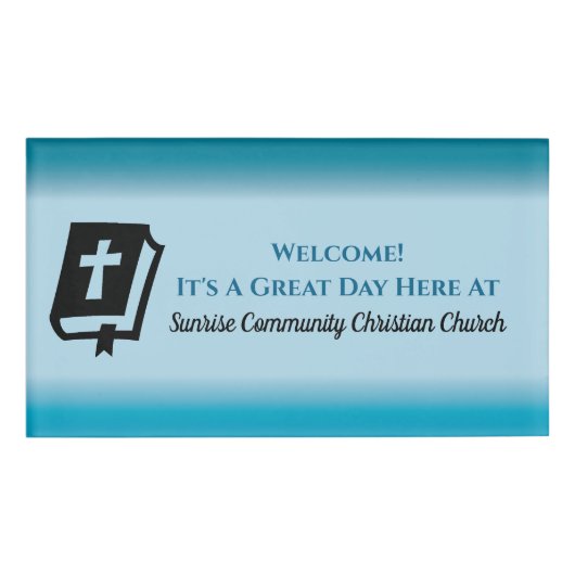 Moderne Christelijke kerk Greeter Usher Gradient N Naambadge (Voorkant)