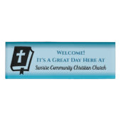 Moderne Christelijke kerk Greeter Usher Gradient Naambadge (Voorkant)