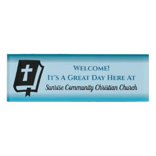 Moderne Christelijke kerk Greeter Usher Gradient Naambadge