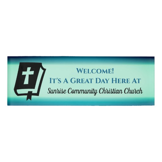 Moderne Christelijke Kerk Greeter Usher Name Tag (Voorkant)