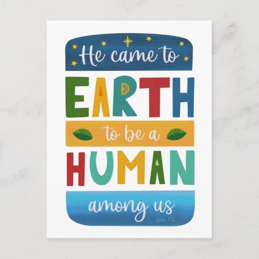 Moderne Christelijke kerst in religie John 1 14 Briefkaart (Voorkant)