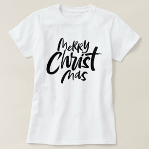 Moderne Christelijke Kerstmis Lettering Religious T-shirt