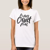 Moderne Christelijke Kerstmis Lettering Religious T-shirt (Voorkant)