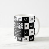 Moderne Christelijke monogram FRIENDS FOREVER Koffiemok (Voorkant rechts)