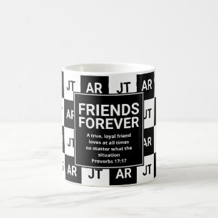 Moderne Christelijke monogram FRIENDS FOREVER Koffiemok