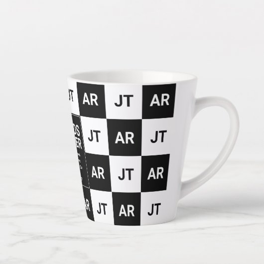 Moderne Christelijke monogram FRIENDS FOREVER Latte Mok (Rechts)