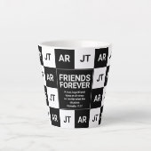 Moderne Christelijke monogram FRIENDS FOREVER Latte Mok (Voorkant)