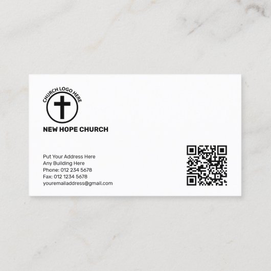 Moderne Christelijke Pastor Cross Cloudscape QR-co Visitekaartje (Achterkant)