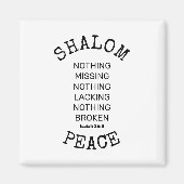 Moderne Christelijke SHALOM PEACE Magneet (Voorkant)