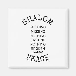 Moderne Christelijke SHALOM PEACE Magneet