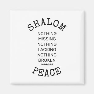 Moderne Christelijke SHALOM PEACE Magneet