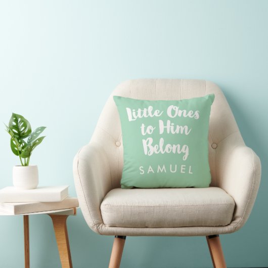 Moderne Christelijke Typografische Nursery Pillow Kussen (Stoel)