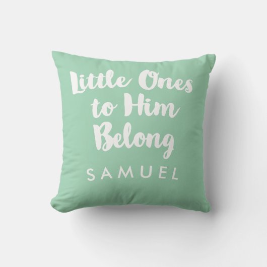 Moderne Christelijke Typografische Nursery Pillow Kussen (Voorkant)