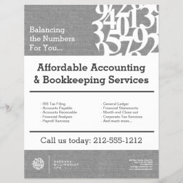 Moderne cijfers Logo Linen Accountant Flyer