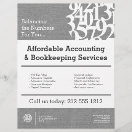 Moderne cijfers Logo Linen Accountant Flyer