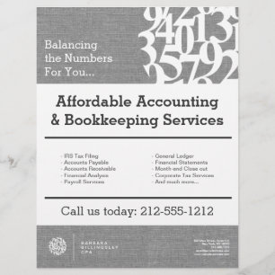 Moderne cijfers Logo Linen Accountant Flyer