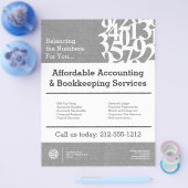 Moderne cijfers Logo Linen Accountant Flyer (Enkel)