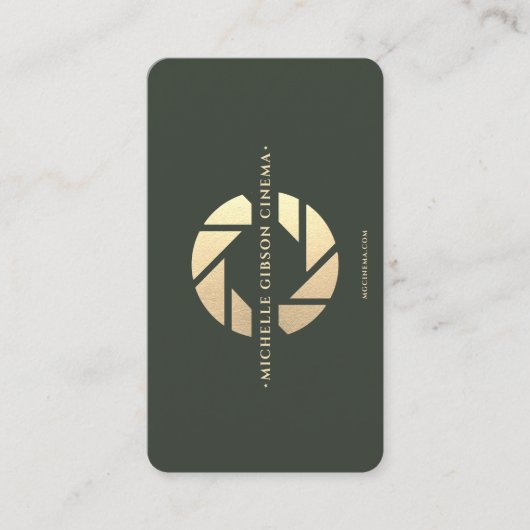 Moderne Cinematographer Filmregisseur Green Gold Visitekaartje (Voorkant)
