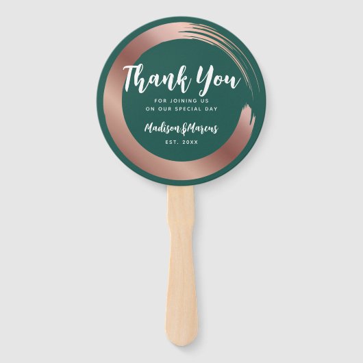 Moderne Circle Faux Gold Weddenschap Hartelijk dan Handwaaier (Achterkant)