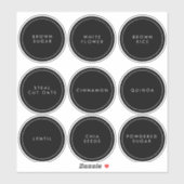 Moderne Circle Kitchen en Pantry Storage Labels (Vel)