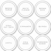 Moderne Circle Kitchen en Pantry Storage Labels (Voorkant)
