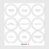 Moderne Circle Kitchen en Pantry Storage Labels (Vel)