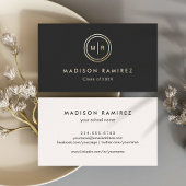 Moderne Circle Monogram Logo Afstuderen Studenten Contactkaartje