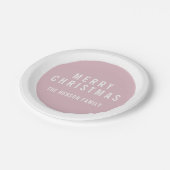 Moderne Circle Pastel Roze kerst Papieren Bordje (Gekanteld)