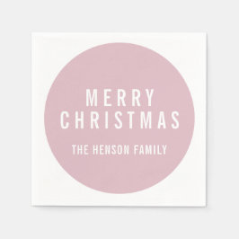 Moderne Circle Pastel Roze kerst Servet