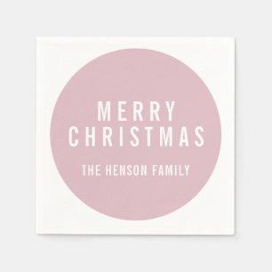 Moderne Circle Pastel Roze kerst Servet