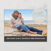 Moderne Circle Spotlight Cutout Save the Date Phot Aankondigingskaart (Voorkant)
